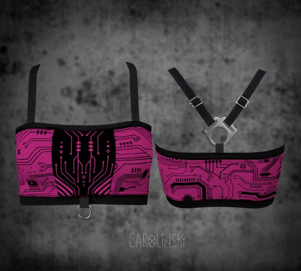 Bandeau Top – Circuitboard | pink