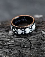 Emaille Ring | Schwarz - weiß