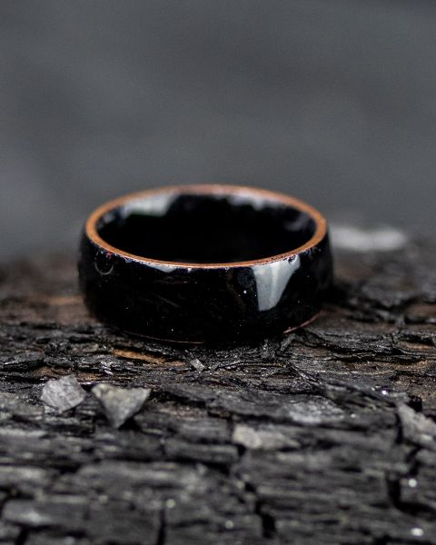 Emaille Ring | Schwarz