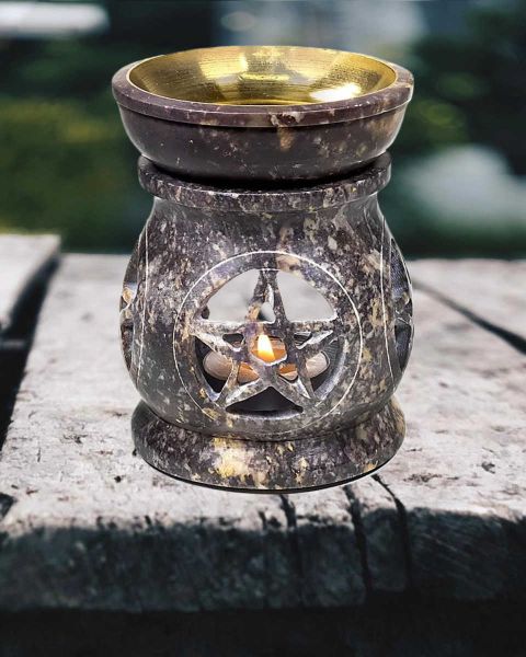 Duftlampe - Aromalampe | Speckstein - Pentagramm