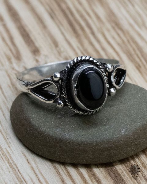 Ring Ferun silber | Obsidian