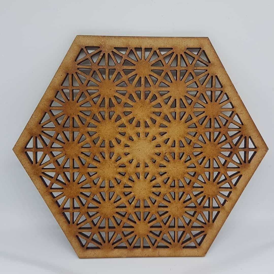 Laser Cut Coaster Tetrahedron - 14cm