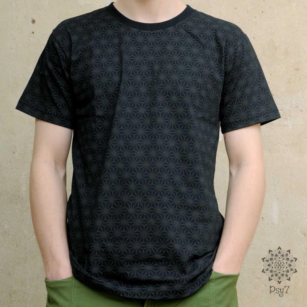 T-Shirt Asanoha | schwarz